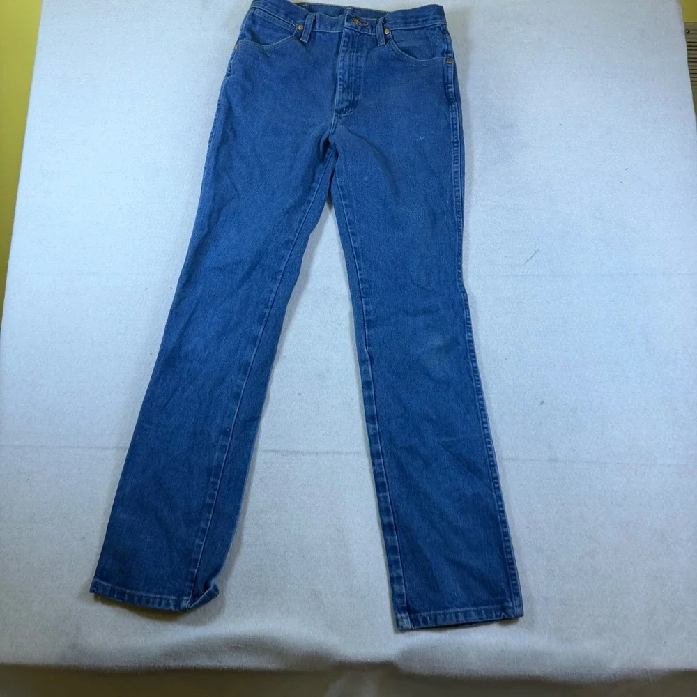 Wrangler 936DEN Cowboy Cut Slim Fit Straight Leg Blue Denim Jeans Mens 30x34